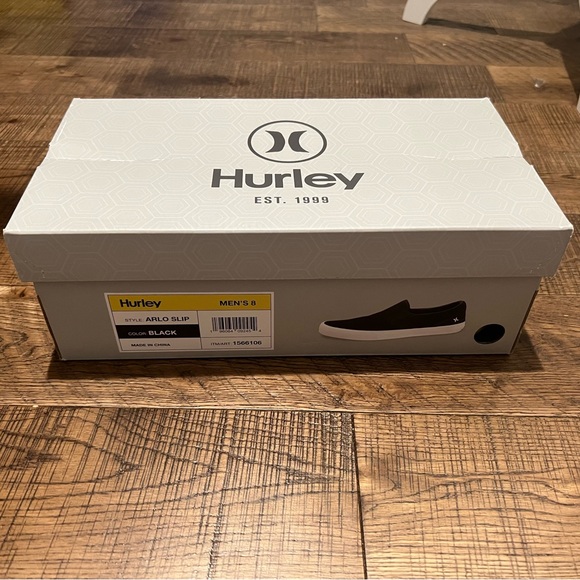 Hurley Black and White Men's Slip-On Shoes - Picture 2 of 5